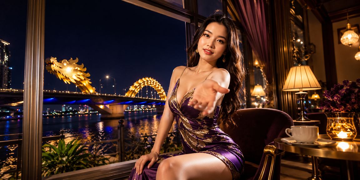 Người dùng tại Đà Nẵng ngồi cà phê kiểm tra khuyến mãi hoàn trả trên điện thoại