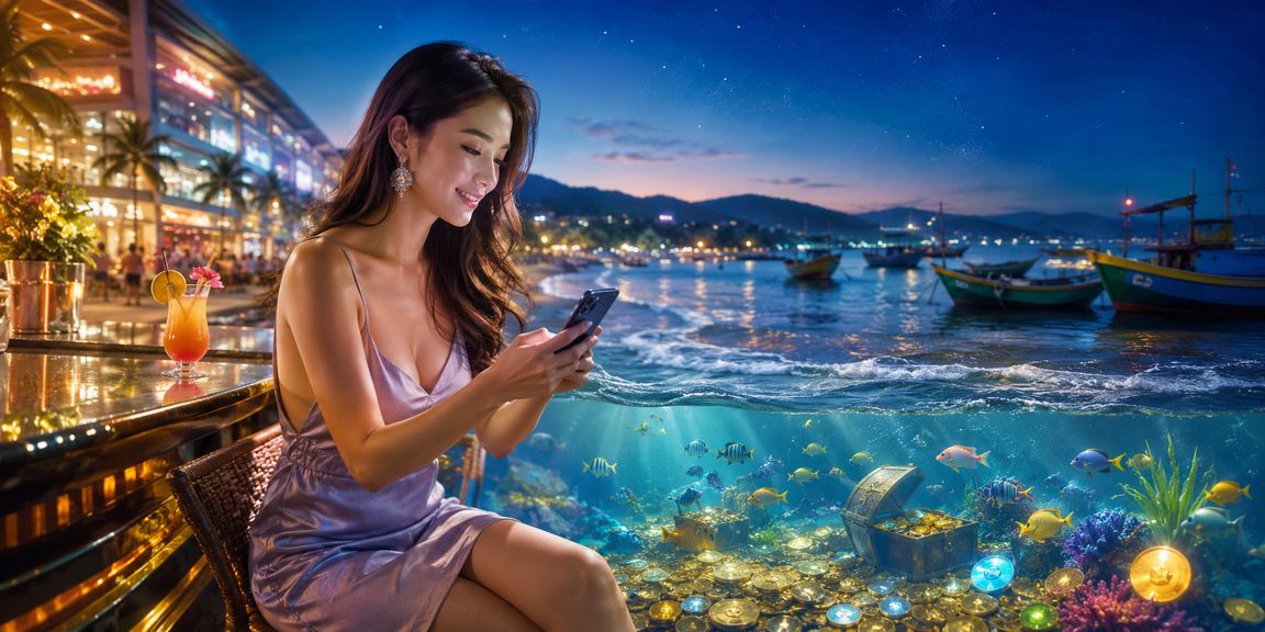 Người dùng tại Mũi Né dùng điện thoại nạp tiền cá cược thể thao bên bãi biển